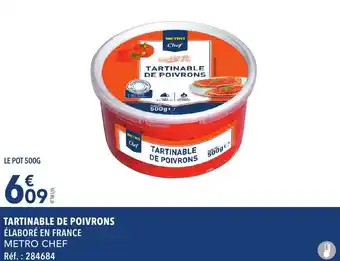 METRO TARTINABLE DE POIVRONS ÉLABORÉ EN FRANCE METRO CHEF offre