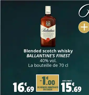 Coccinelle Supermarché Blended scotch whisky BALLANTINE'S FINEST 40% vol. offre