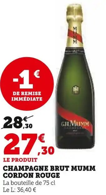 U Express Mumm champagne brut cordon rouge offre