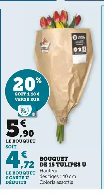 U Express U bouquet de 15 tulipes offre