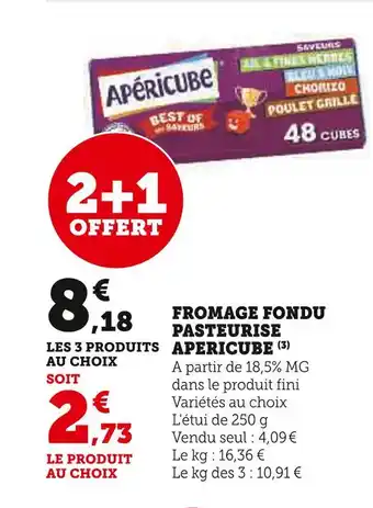 U Express Apericube fromage fondu pasteurise offre