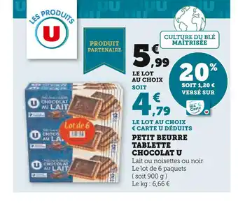 U Express U petit beurre tablette chocolat offre