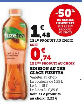 U Express Fuzetea boisson au the glace offre