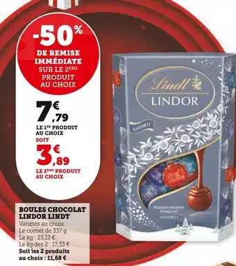U Express Lindor lindt boules chocolat offre