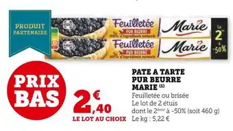 U Express Marie pate a tarte pur beurre offre