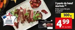 Lidl Deluxe 2 pavés de bœuf marinés offre
