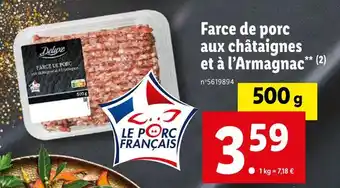 Lidl Deluxe farce de porc aux châtaignes et à l’armagnac offre