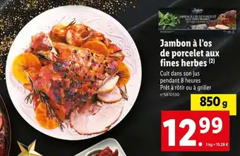 Lidl Deluxe jambon à l’os de porcelet aux fines herbes offre