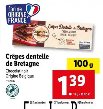 Lidl Saveurs de nos régions crêpes dentelle de bretagne offre