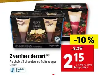 Lidl 2 verrines dessert offre