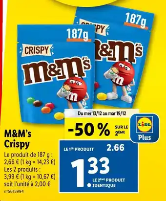 Lidl M&m’s m&m’s crispy offre