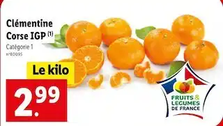 Lidl Clémentine corse igp offre