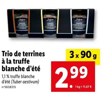 Lidl Deluxe trio de terrines à la truffe blanche d’été offre