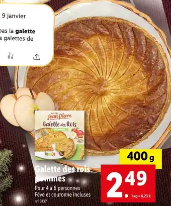 Lidl Jean pierre galette des rois pommes offre
