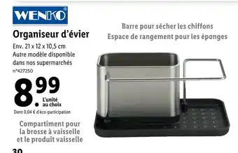 Lidl Wenko organiseur d’évier offre