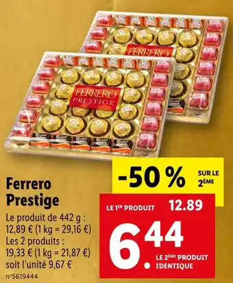 Lidl Ferrero prestige ferrero prestige offre