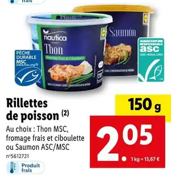 Lidl Nautica rillettes de poisson offre