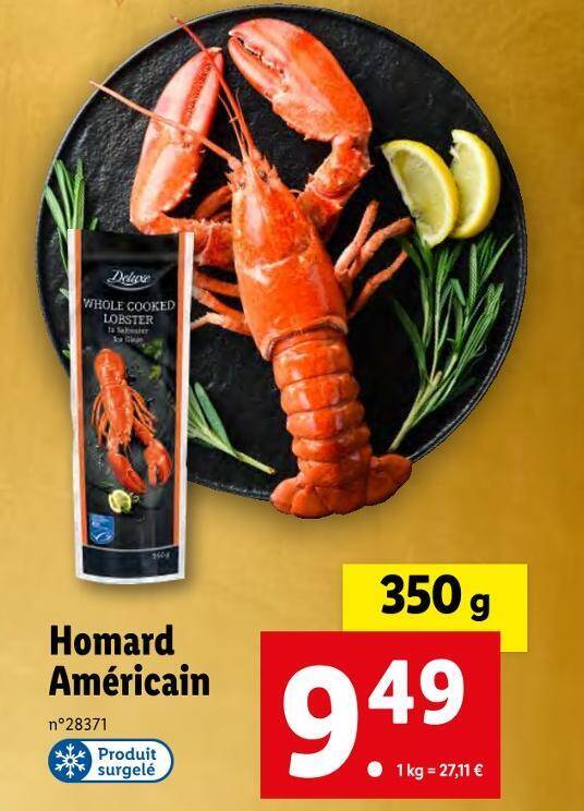 Promo Deluxe homard américain chez Lidl