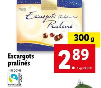 Lidl Favorina escargots pralinés offre