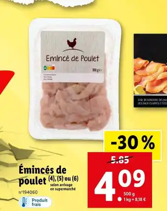 Lidl Émincés de poulet offre