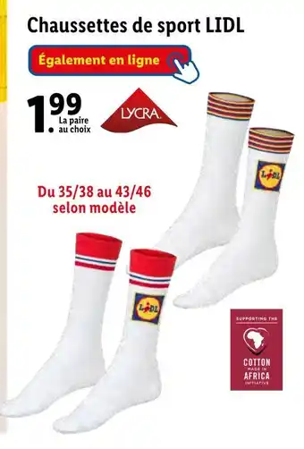 Lidl Lidl chaussettes de sport offre