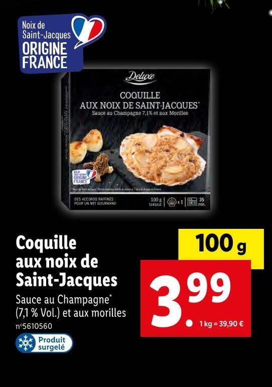 Promo Deluxe coquille aux noix de saintjacques chez Lidl