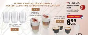 Lidl Ernesto verres à double paroi offre