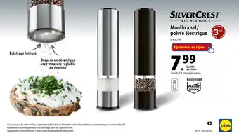 Lidl Silver crest moulin à sel/poivre électrique offre