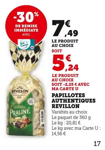 Super U Revillon papillotes authentiques offre