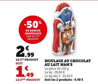 Super U M&m's moulage au chocolat au lait offre