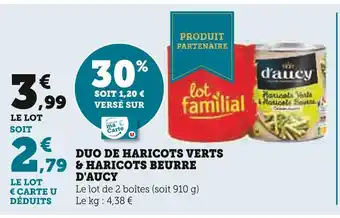 Super U D'aucy duo de haricots verts & haricots beurre offre