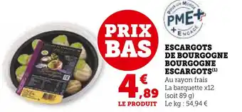 Super U Escargots de bourgogne bourgogne escargots offre