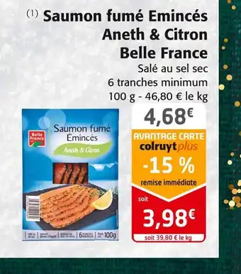 Colruyt Belle france saumon fumé emincés aneth & citron offre