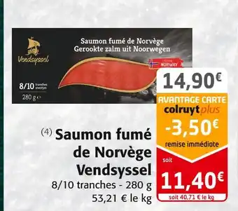Colruyt Vendsyssel saumon fumé de norvège offre
