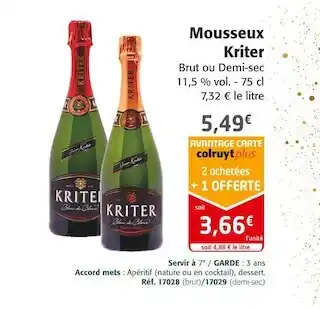Colruyt Kriter mousseux kriter offre
