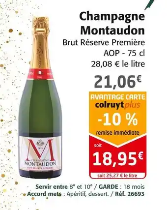 Colruyt Champagne montaudon offre