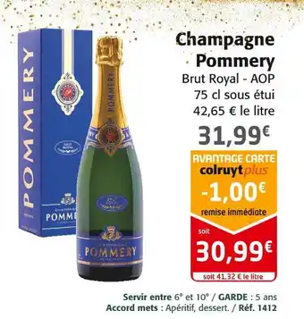 Colruyt Pommery champagne offre