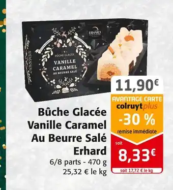 Colruyt Erhard bûche glacée vanille caramel au beurre salé offre