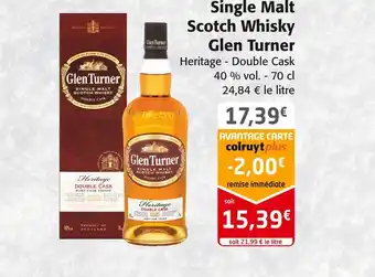 Colruyt Glen turner single malt scotch whisky offre