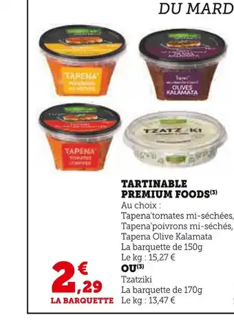 U Express Premium foods tartinable offre