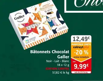 Colruyt Galler bâtonnets chocolat offre
