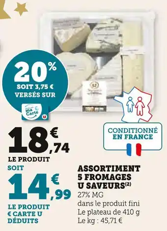 U Express U saveurs assortiment 5 fromages offre