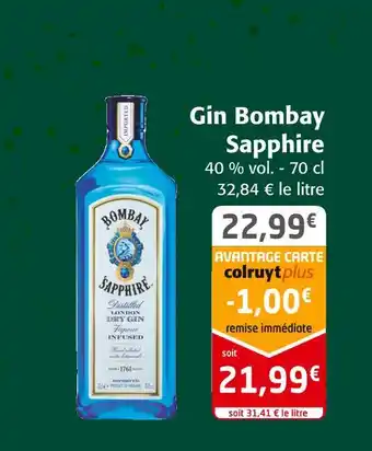 Colruyt Bombay sapphire gin offre