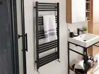 Brico Dépôt Sèche serviette "Duala" - Noir H. 105 x l. 45 cm offre