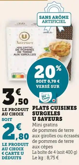 U Express U saveurs plats cuisines surgeles offre