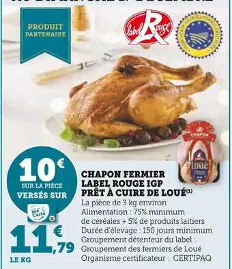 U Express Loué chapon fermier label rouge igp prêt à cuire offre