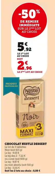 U Express Nestle chocolat nestle dessert offre