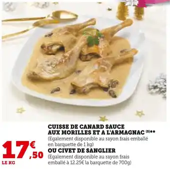 Cuisse de canard sauce aux morilles et a l'armagnac