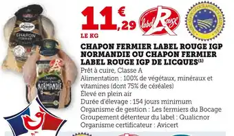 U Express Chapon fermier label rouge igp normandie ou chapon fermier label rouge igp offre