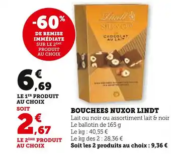 Super U Lindt bouchees nuxor lindt offre